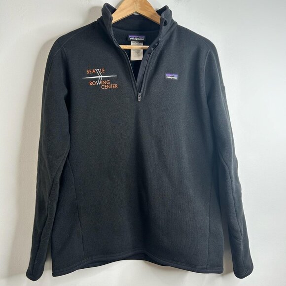Patagonia Better Sweater Womens L Black 1/4 Zip Pullover Outdoor Fleece Jacket - Picture 1 of 8